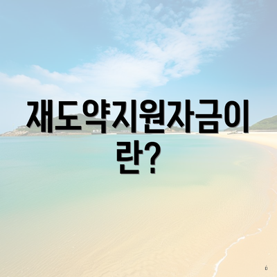재도약지원자금이란?