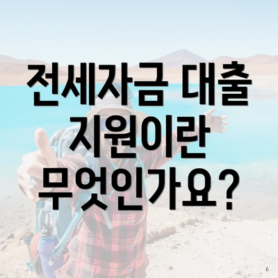 전세자금 대출 지원이란 무엇인가요?