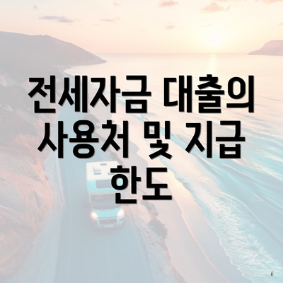 전세자금 대출의 사용처 및 지급 한도