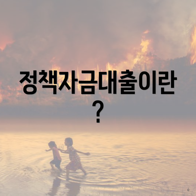 정책자금대출이란?