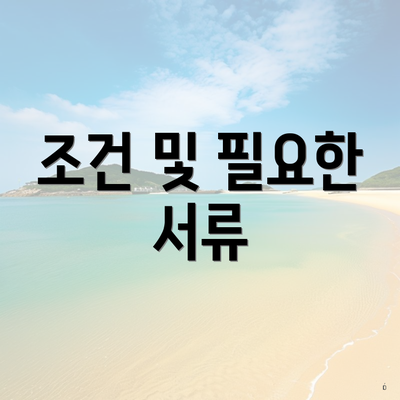 조건 및 필요한 서류