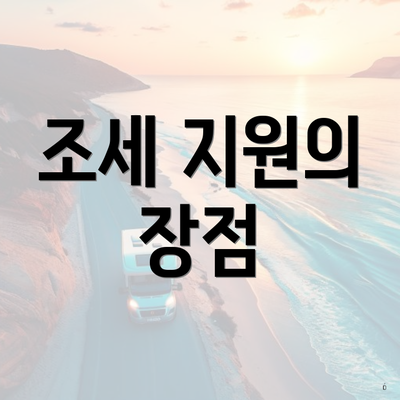 조세 지원의 장점