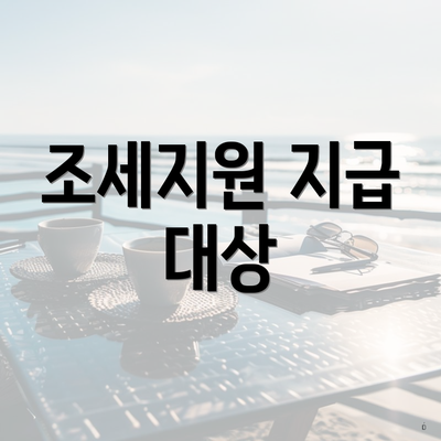 조세지원 지급 대상