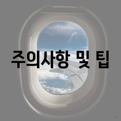 주의사항 및 팁