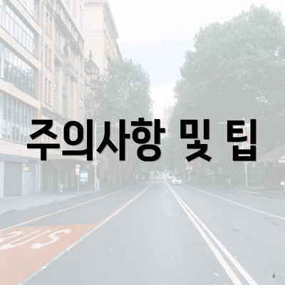 주의사항 및 팁