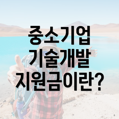 중소기업 기술개발 지원금이란?