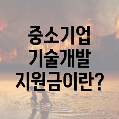 중소기업 기술개발 지원금이란?