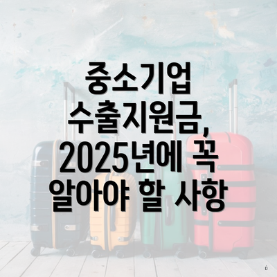 중소기업 수출지원금, 2025년에 꼭 알아야 할 사항