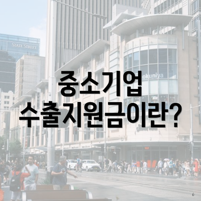 중소기업 수출지원금이란?
