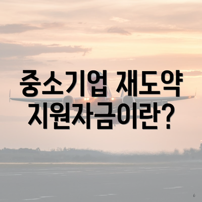 중소기업 재도약지원자금이란?