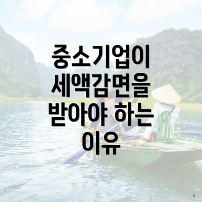 중소기업이 세액감면을 받아야 하는 이유