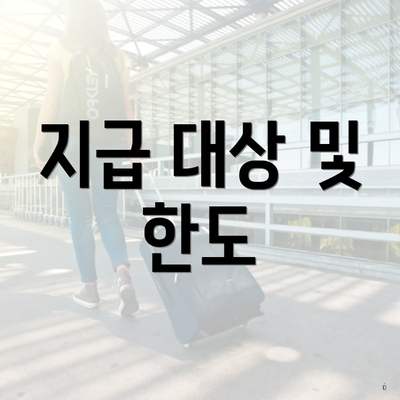 지급 대상 및 한도