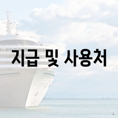 지급 및 사용처