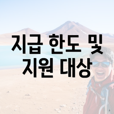 지급 한도 및 지원 대상