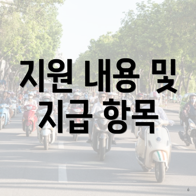 지원 내용 및 지급 항목