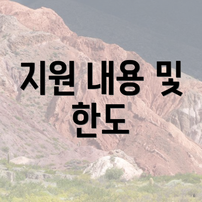 지원 내용 및 한도