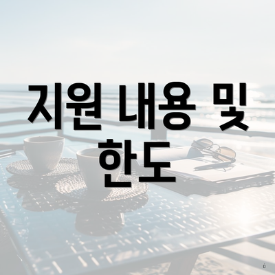 지원 내용 및 한도