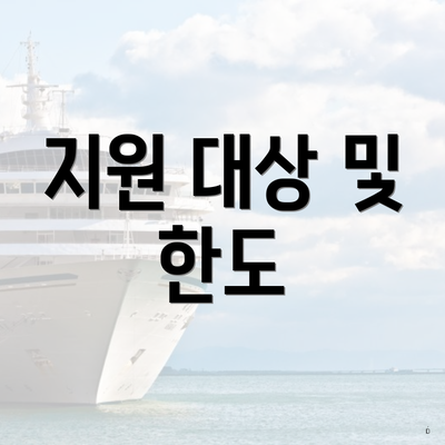 지원 대상 및 한도