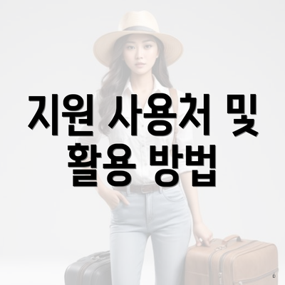 지원 사용처 및 활용 방법