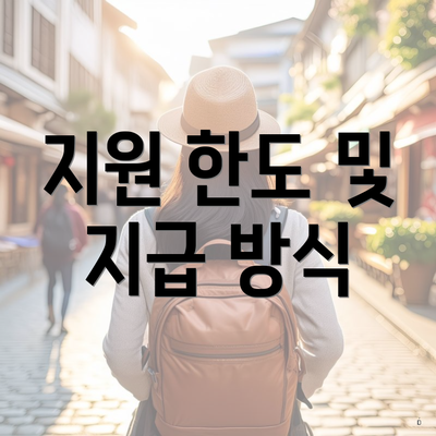 지원 한도 및 지급 방식