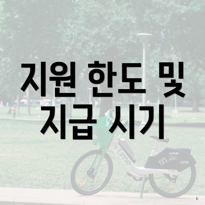지원 한도 및 지급 시기