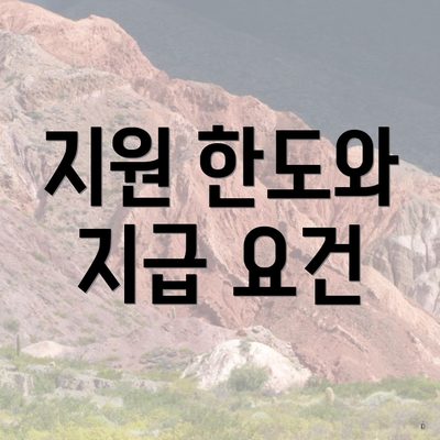 지원 한도와 지급 요건