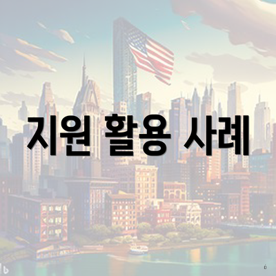 지원 활용 사례