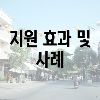지원 효과 및 사례