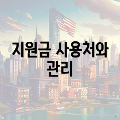 지원금 사용처와 관리