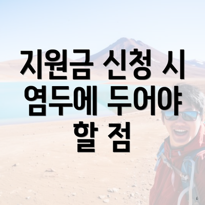 지원금 신청 시 염두에 두어야 할 점