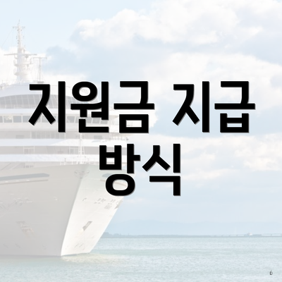 지원금 지급 방식