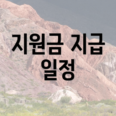 지원금 지급 일정