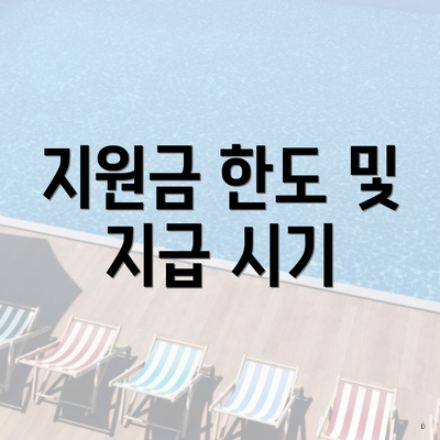 지원금 한도 및 지급 시기