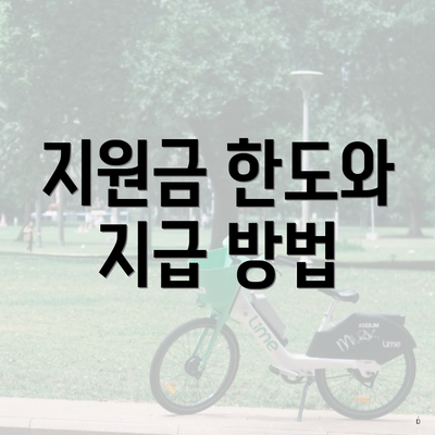 지원금 한도와 지급 방법