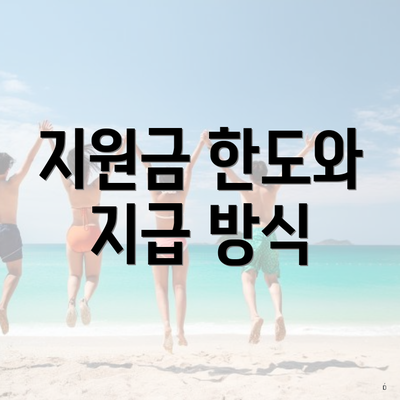 지원금 한도와 지급 방식