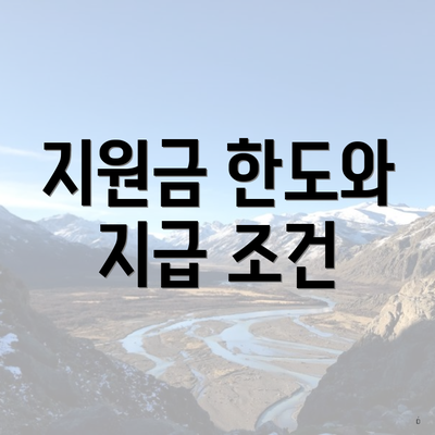 지원금 한도와 지급 조건