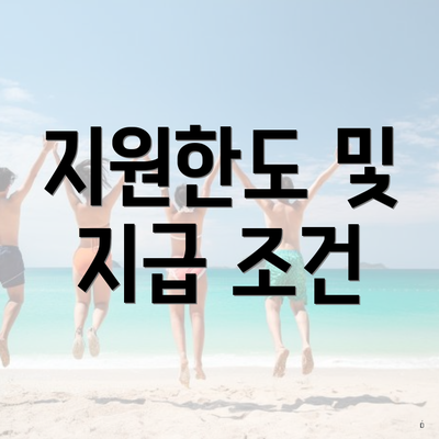 지원한도 및 지급 조건