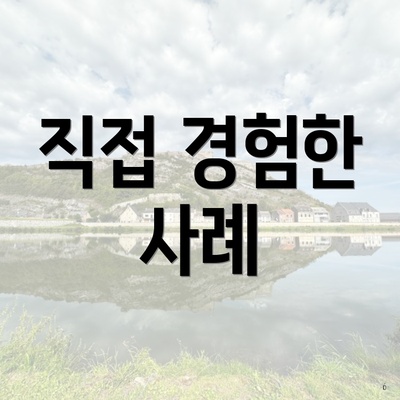 직접 경험한 사례