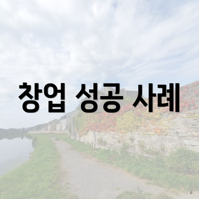 창업 성공 사례