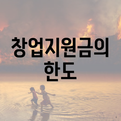창업지원금의 한도
