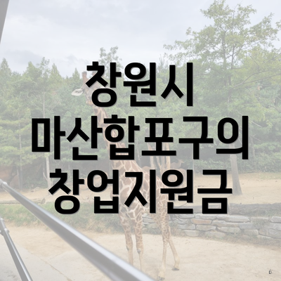창원시 마산합포구의 창업지원금