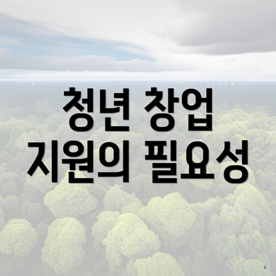 청년 창업 지원의 필요성