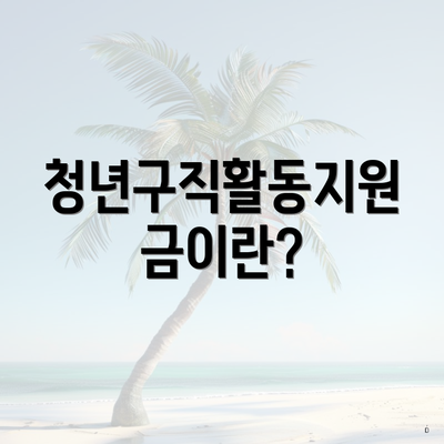 청년구직활동지원금이란?