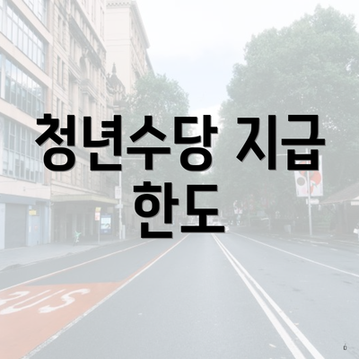 청년수당 지급 한도