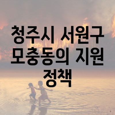 청주시 서원구 모충동의 지원 정책