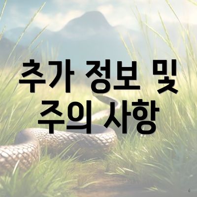 추가 정보 및 주의 사항