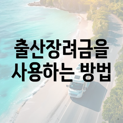 출산장려금을 사용하는 방법