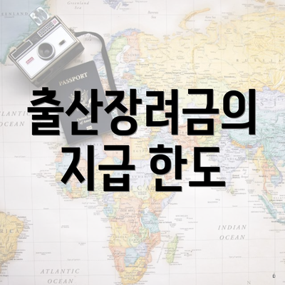 출산장려금의 지급 한도
