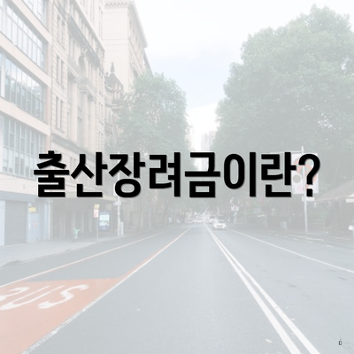 출산장려금이란?