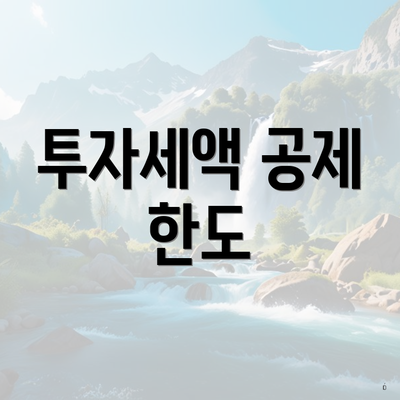 투자세액 공제 한도